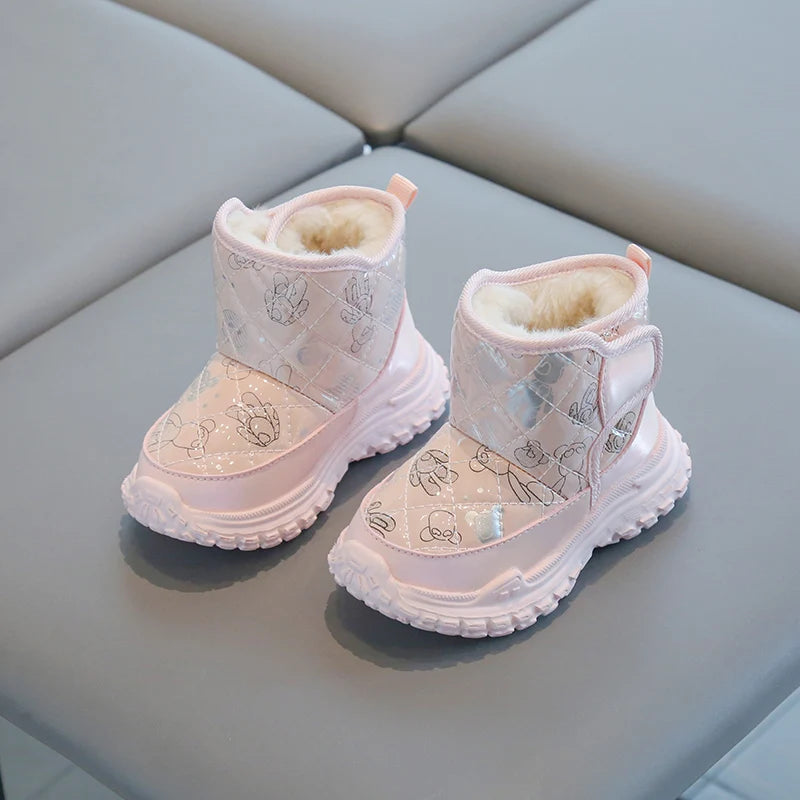 Girls Non-Slip Thick Bottom Warm Padded Snow Boots childrensterritory