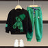 Kids Cartoon Bear Design Sweatshirt and Pant Tracksuit Set childrensterritory