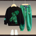 Kids Cartoon Bear Design Sweatshirt and Pant Tracksuit Set childrensterritory