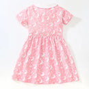 Little Girls' Cartoon Rabbit Print Summer Dresses childrensterritory