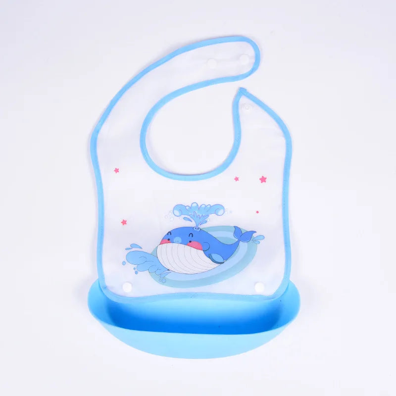 Soft Waterproof Cartoon Printed Adjustable Baby Bibs