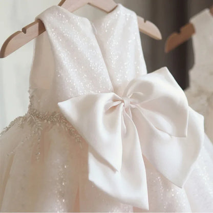 Sleeveless Flower lace Design Girls Birthday Dresses