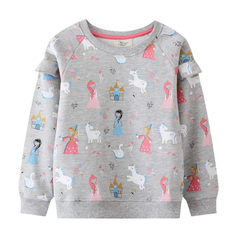 Animals Embroidery Kids Long Sleeve Sweatshirts childrensterritory