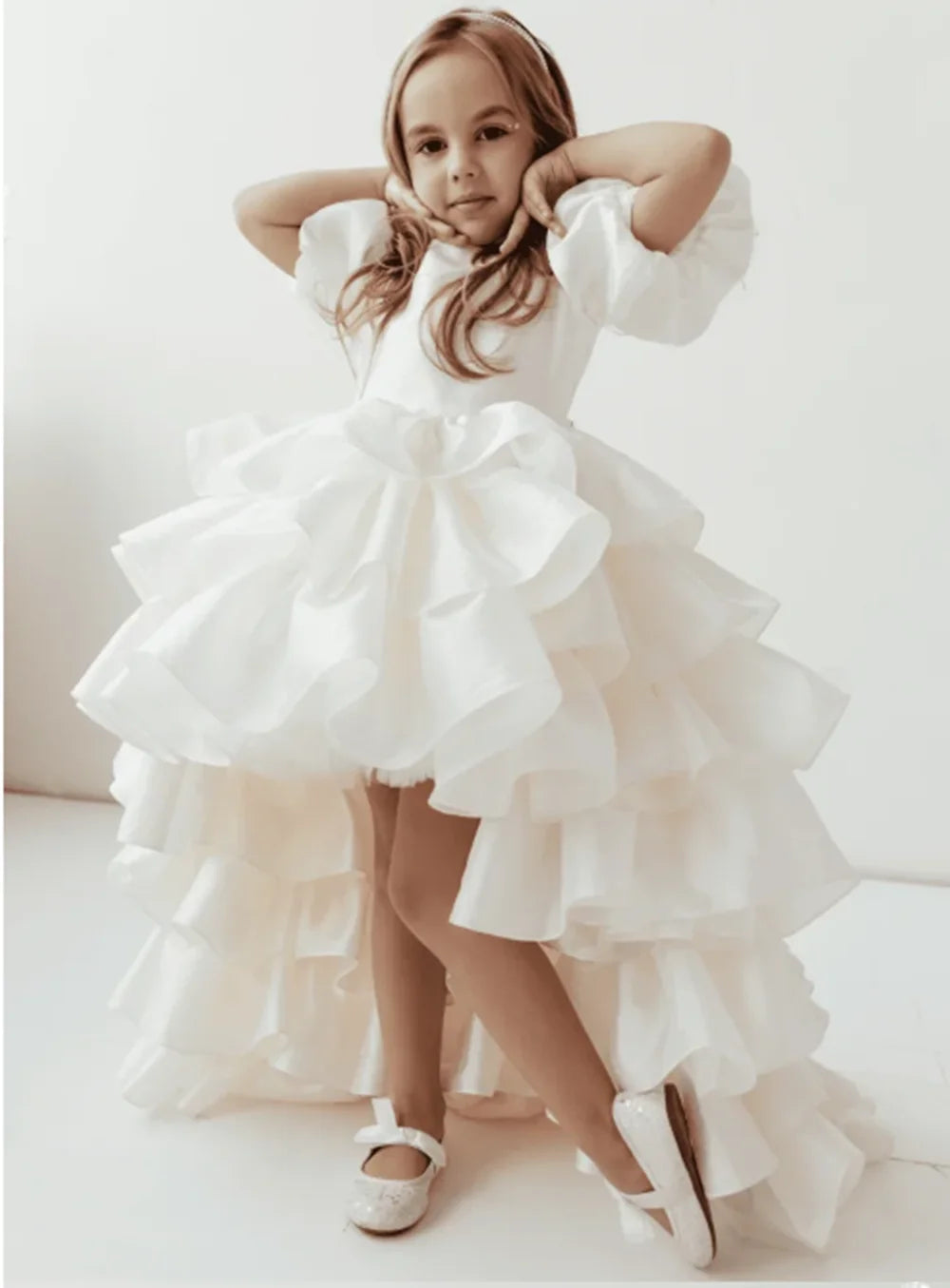 Baby/Kids Girls High Low Layered Tulle Evening Party Dresses childrensterritory