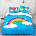Rainbow Print Lovely Duvet Cover Pillowcase Kids Bedding Set