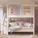Beautiful Kids Bunk Beds with Large Storage Space and Guardrail