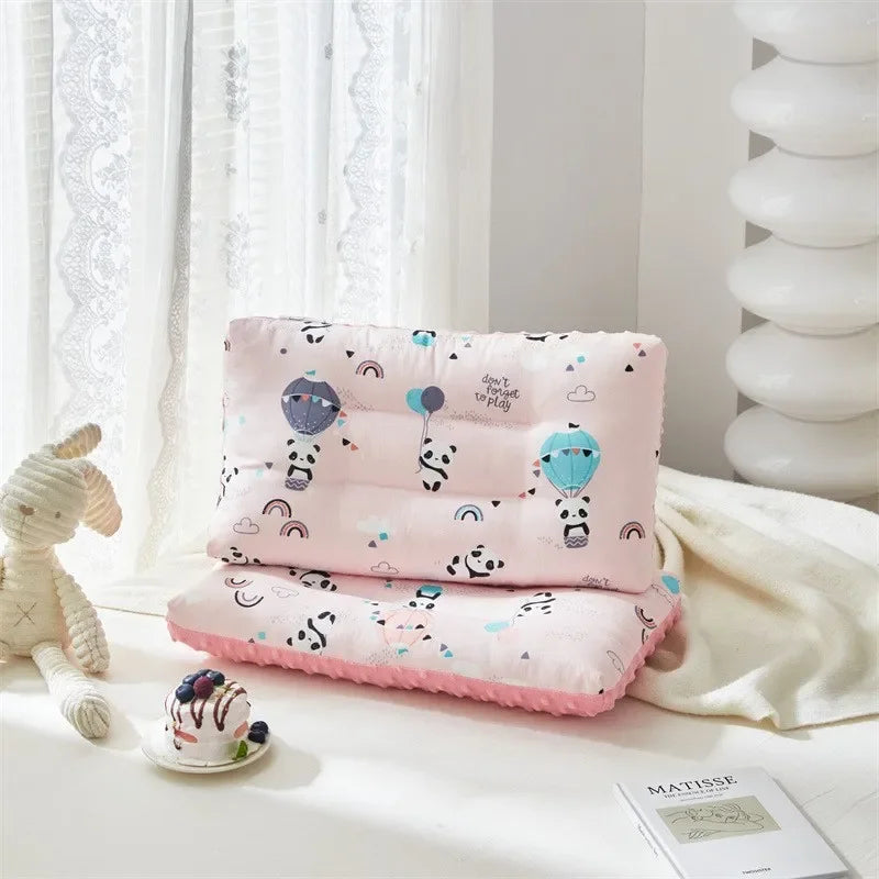 Cartoon Print Breathable Soft Gauze Baby Velvet Pillow childrensterritory