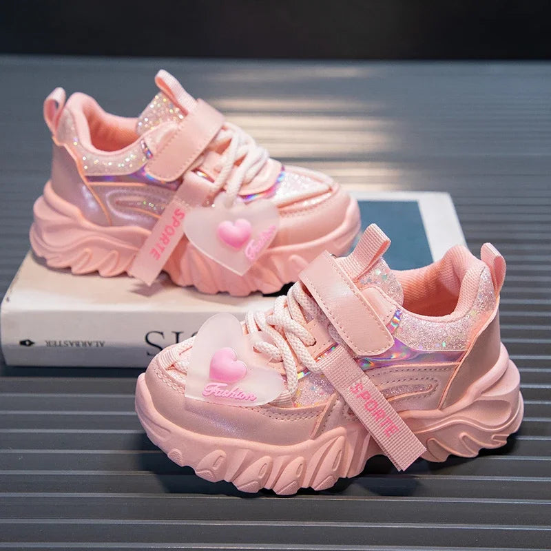 Girls' Solid Colour Sports Running Shoes childrensterritory