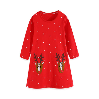 Kids Girls Cats Embroidery Birthday Frocks