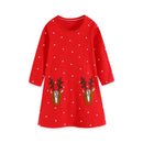 Kids Girls Cats Embroidery Birthday Frocks