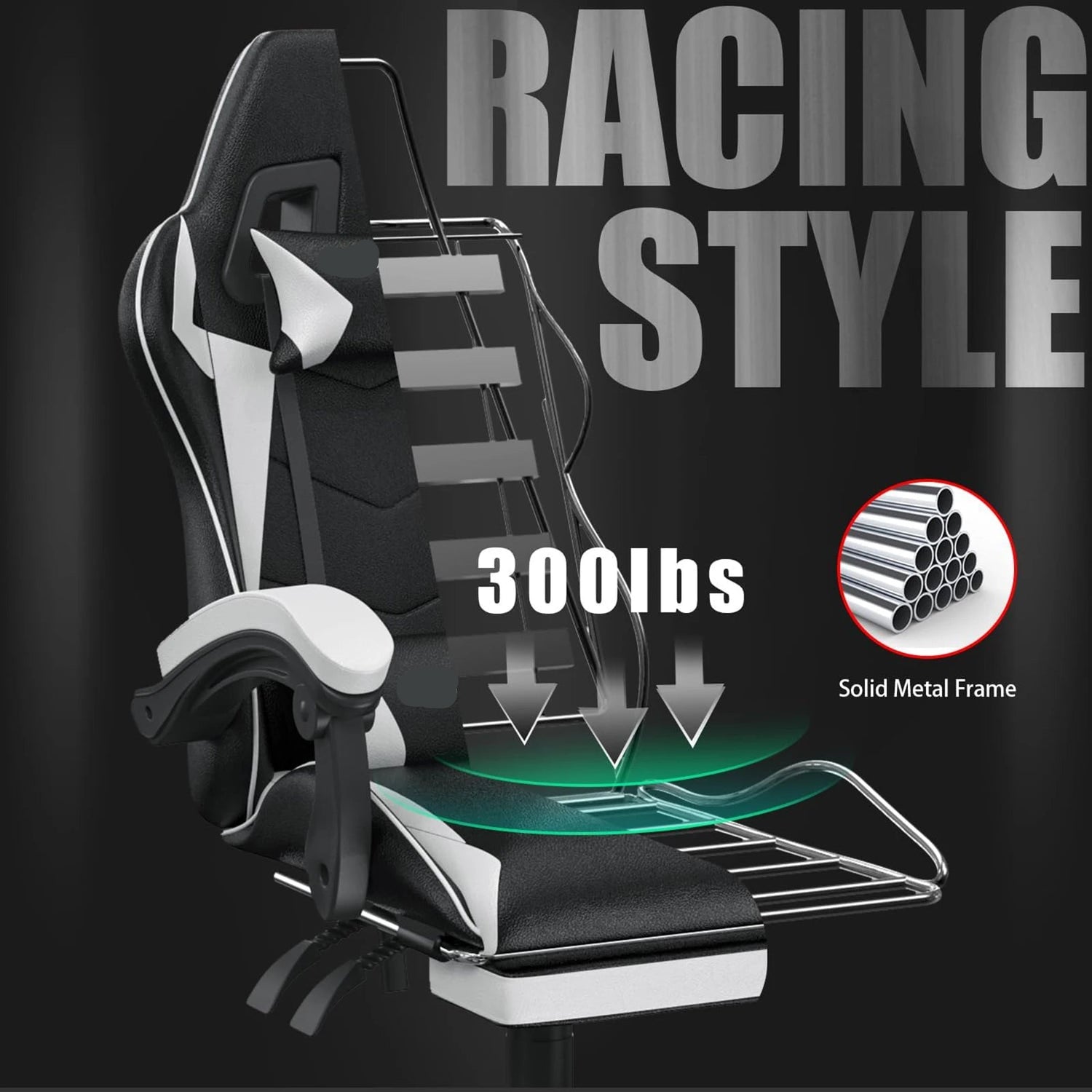 Adaptable Gaming Chair with Headrest and Footrest childrensterritory