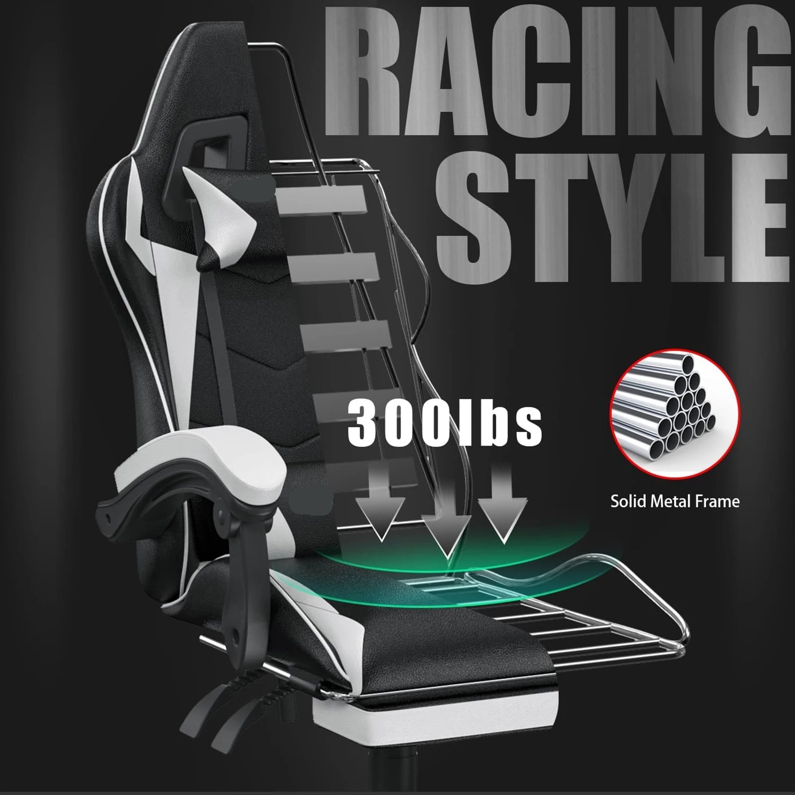 Adaptable Gaming Chair with Headrest and Footrest childrensterritory