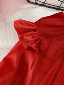 Girls' Long-Sleeved Christmas Party Dresses childrensterritory