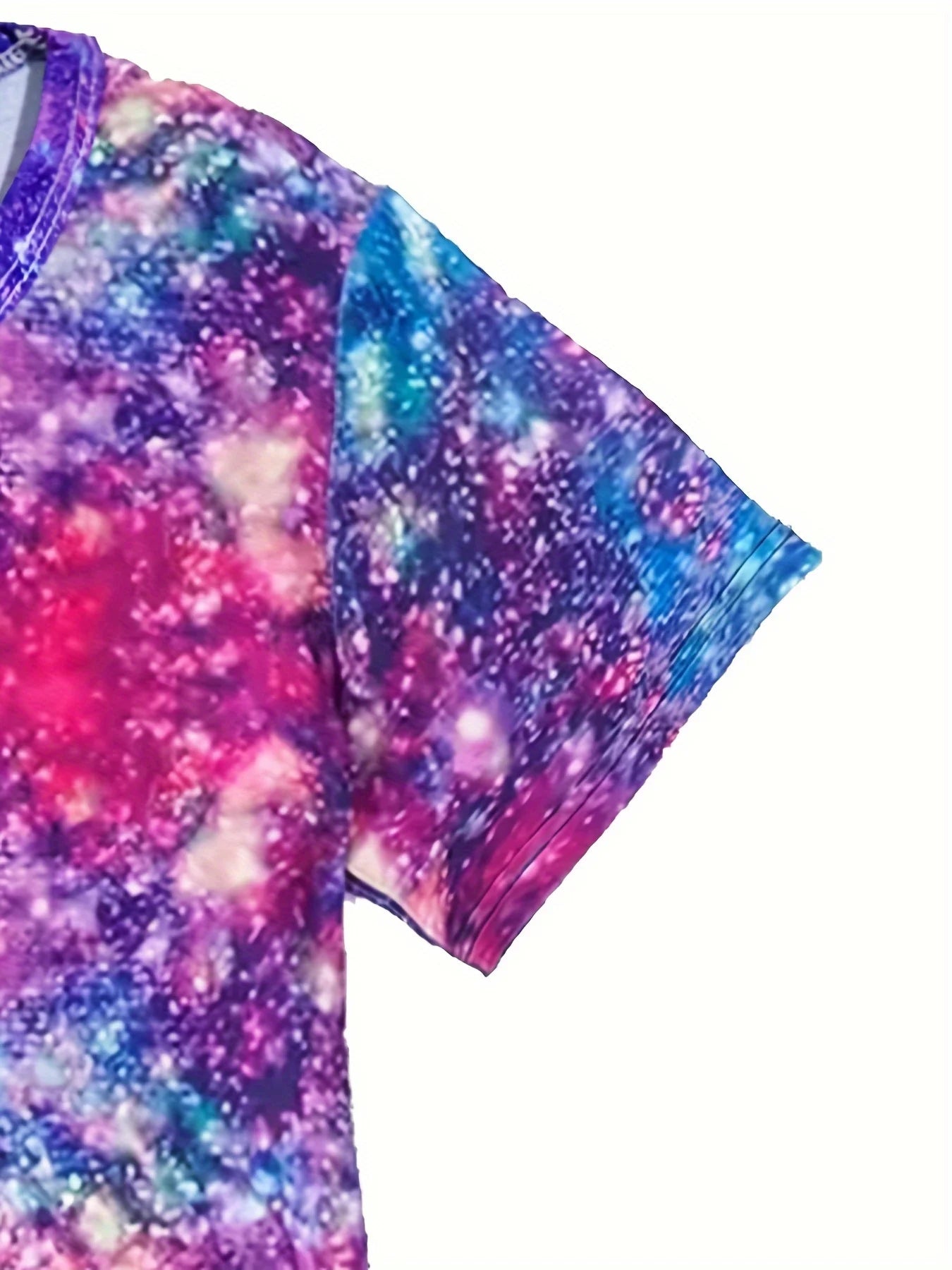 Girls' Casual Dress with Starry Unicorn Digital Print