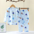 Cartoon Print Soft Breathable Kids Cotton Pajamas Set childrensterritory