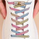 Colorful 1Pair Elastic Lace Shoelaces with Diamond Buckle childrensterritory