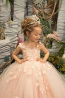 Kids Girls Floral Tulle Ball Gowns/Princess Dresses