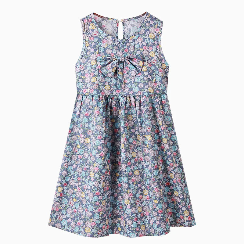 Sleeveless Printed Cotton Casual Dresses For Girls childrensterritory