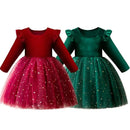 Girls' Long-Sleeved Fluffy Party Dresses childrensterritory