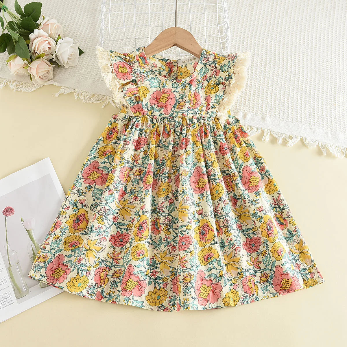 Kids Girls Floral Design Summer Princess Dresses childrensterritory