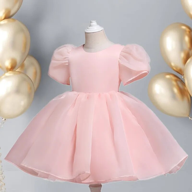 Kids Girls Puff Sleeve Princess Dress For Birthday Party childrensterritory