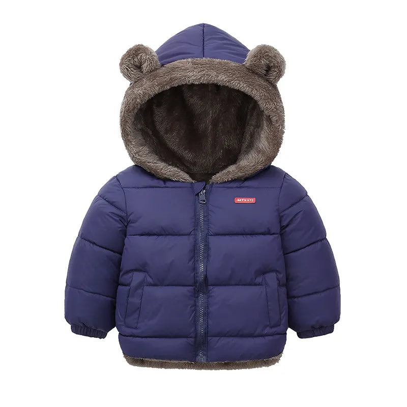 Thick Fleece Cashmere Padded Warm Hooded Jackets for Kids childrensterritory