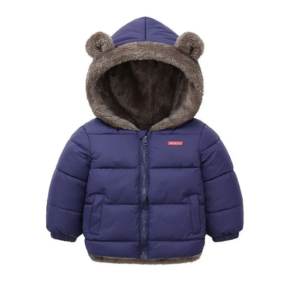 Thick Fleece Cashmere Padded Warm Hooded Jackets for Kids childrensterritory