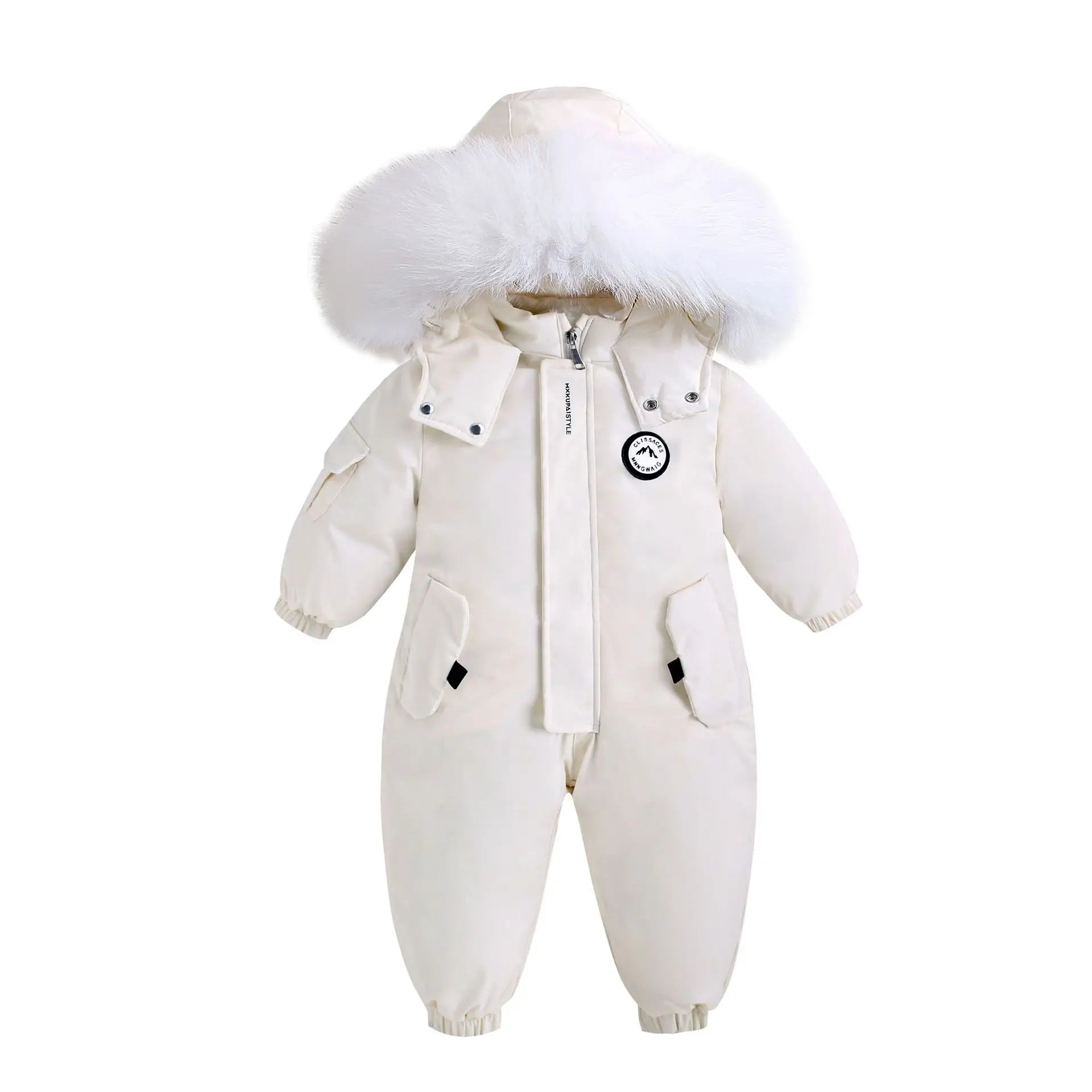 Infant Fur Hooded Winter Rompers for Girls and Boys