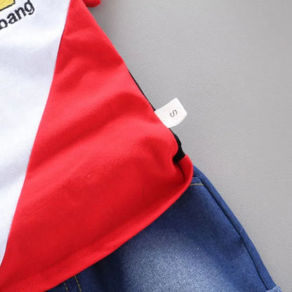 Toddler Boys 2Pcs T-shirts+stripe Short Clothing Sets