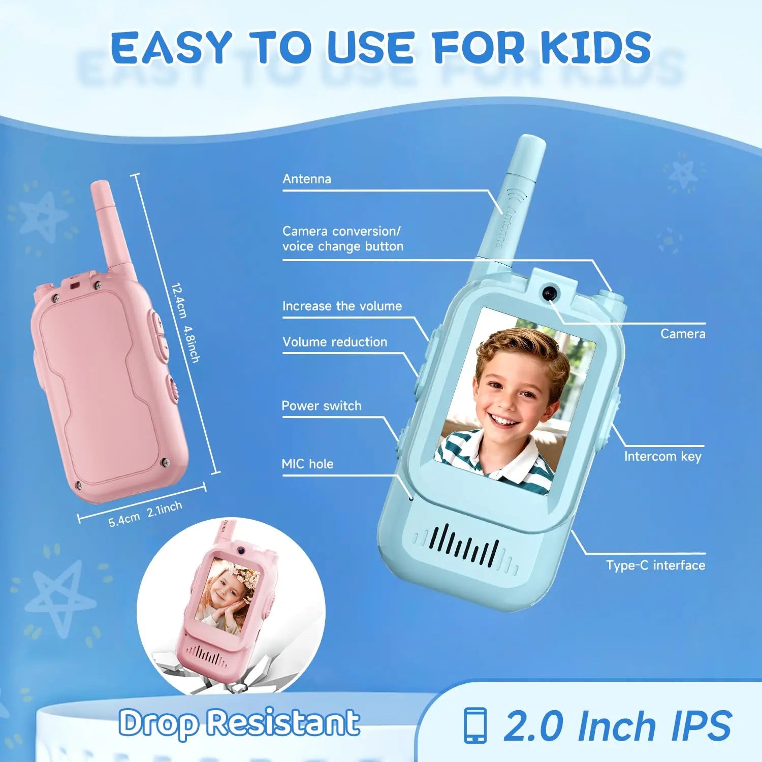 Portable HD Video Walkie Talkies for Kids Outdoor Play childrensterritory