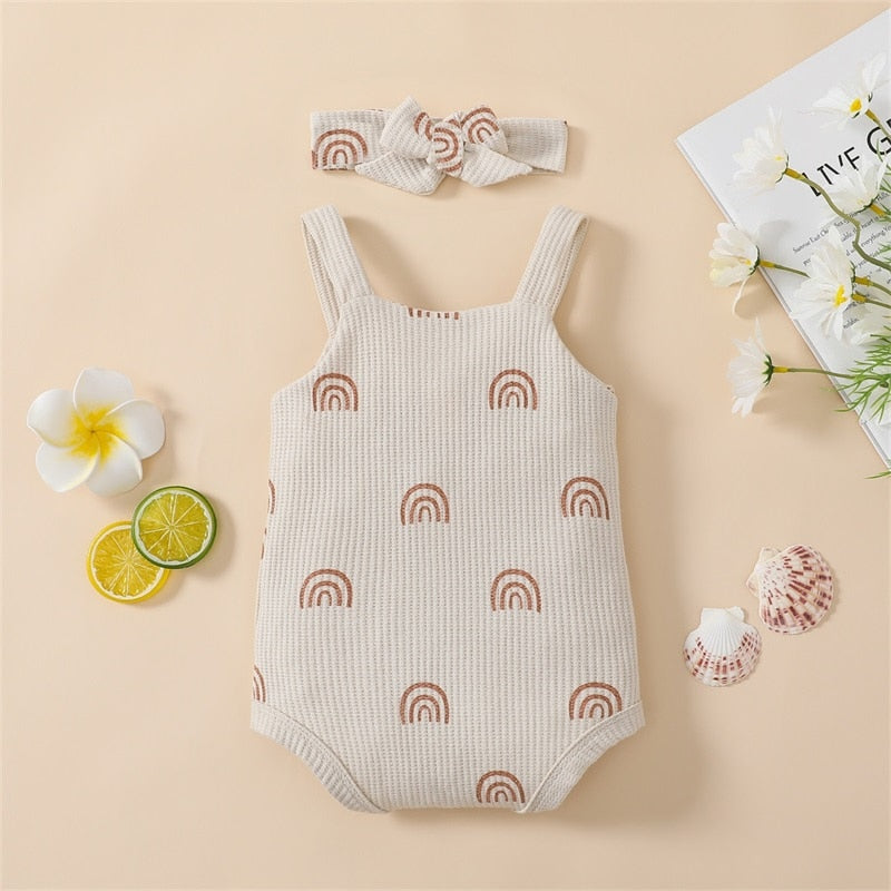 Floral, Rainbow, or Shell Print Baby Girl Bodysuit childrensterritory