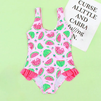Little Girls Printed One-Piece Summer Swimsuit