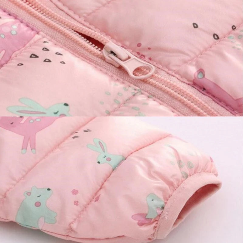 Baby Kids Cartoon Design Puffer Winter Jacket