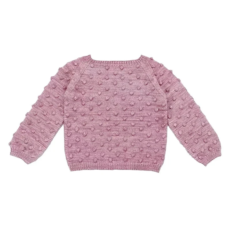 Toddler Girls Popcorn Chunky Knit Pullover Tops and Skirt Set childrensterritory
