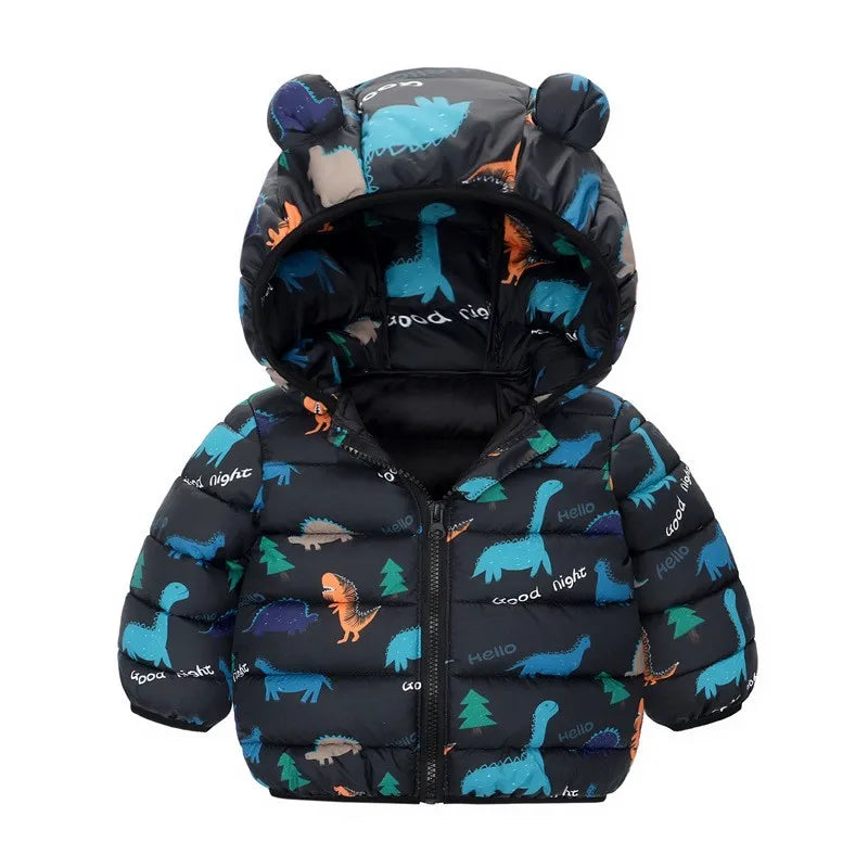 Baby Kids Cartoon Design Puffer Winter Jacket