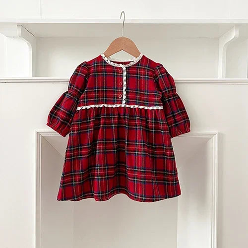 Baby Kids Long Sleeves Lace Design Christmas Party Costumes childrensterritory