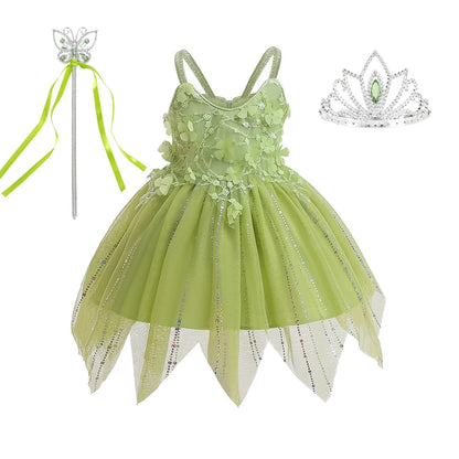 Sleeveless Butterfly Design Princess Puffy Dress For Girls childrensterritory