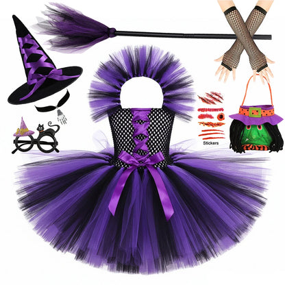 Kids Girls Carnival Vestidos Clothing Set Bag Hat for Halloween