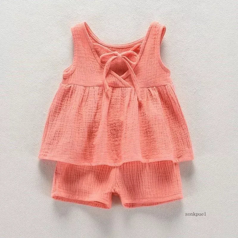 Sleeveless Frock Design Baby Girls Summer Outfit