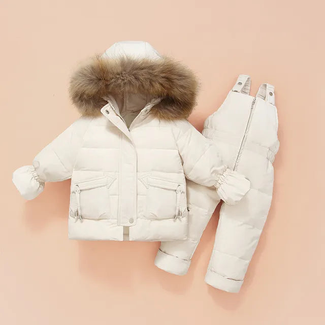 Little Boys Girls Thick Warm Down Jacket Jumpsuit Clothing Set childrensterritory