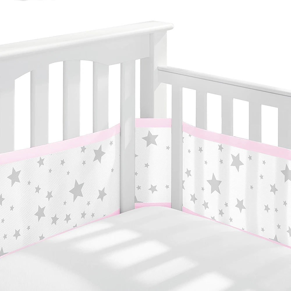 2pcs Breathable Baby Bed Bumper Cot Protector
