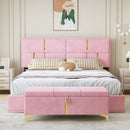 Platform Bed in Queen Size with Upholstery and Hydraulic Storage childrensterritory