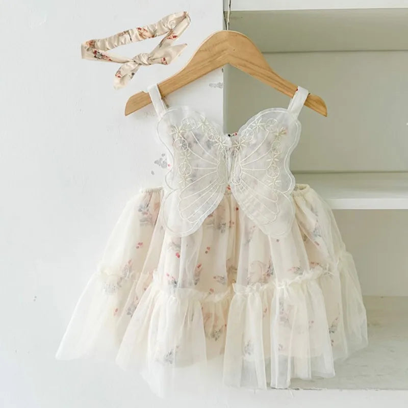 Girls’ Elegant Sleeveless Bow Design Princess Dress