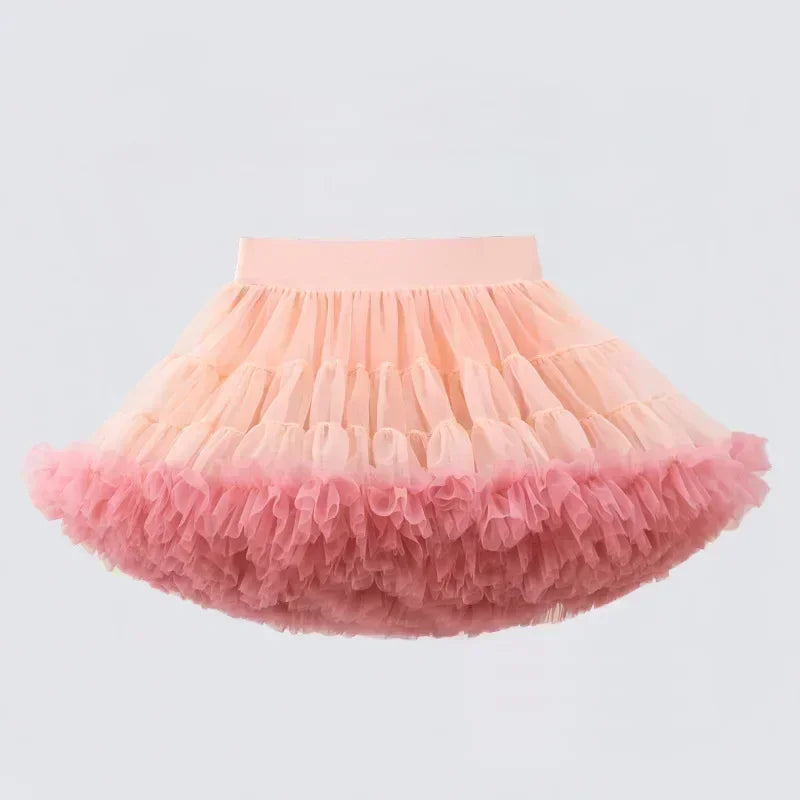 Little Girls Solid Colors Fluffy Chiffon Tutu Skirts childrensterritory