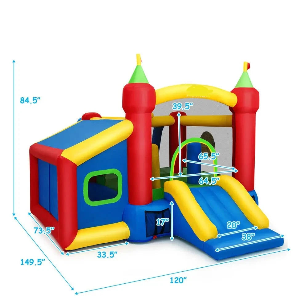 Kids Inflatable Slide Jumping Castle with 550W Blower childrensterritory