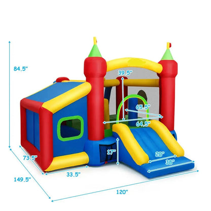 Kids Inflatable Slide Jumping Castle with 550W Blower childrensterritory