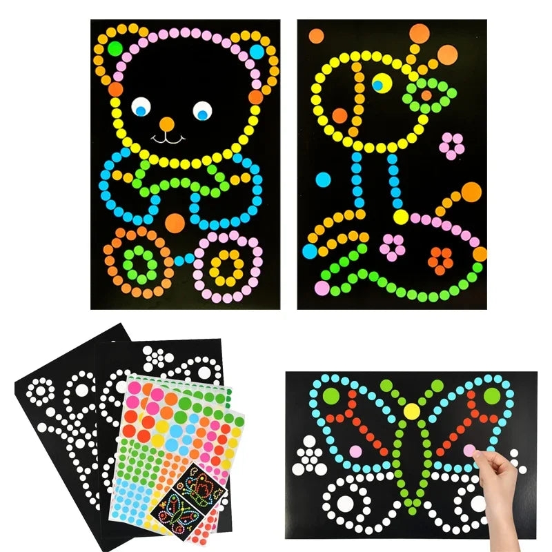 Kids Colorful Cartoon Puzzle Dot Sticker Games childrensterritory