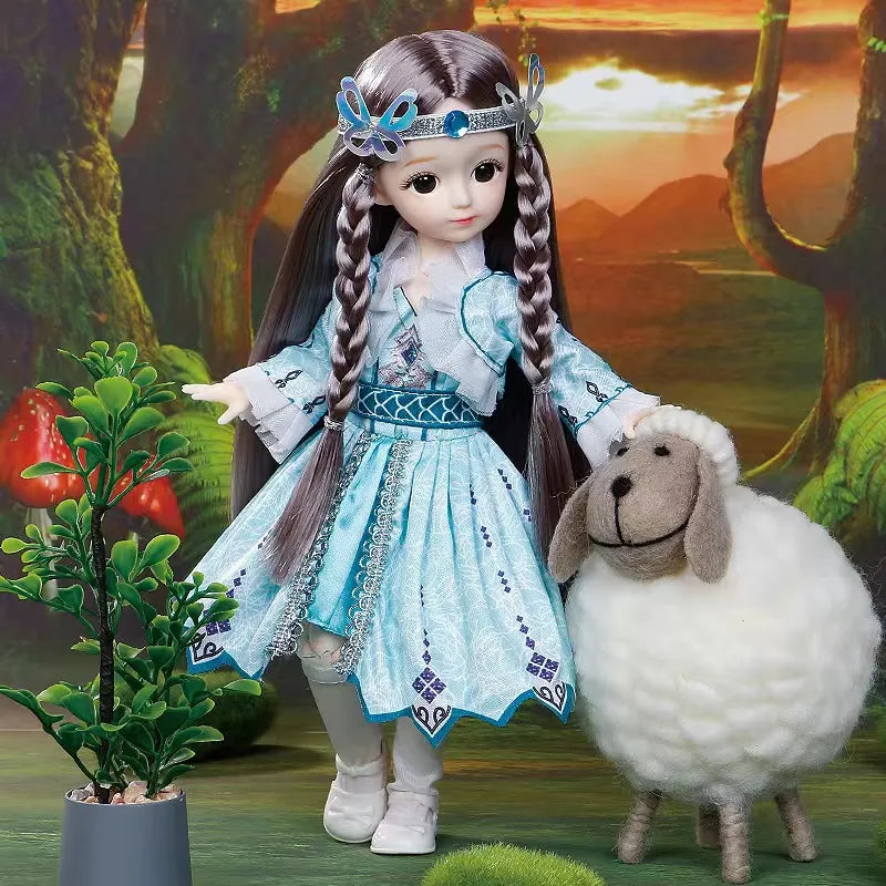 1/6 3D Eyes Girl Doll and Clothes with Multiple Removable Joints childrensterritory