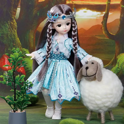 1/6 3D Eyes Girl Doll and Clothes with Multiple Removable Joints childrensterritory