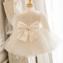 White Lace Beads Bow-Decorated Kids Girls Princess Party Dress childrensterritory
